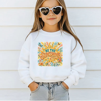 Be The Sunshine Retro Sun DTF Transfer Ready to Press Summer Vibes UV DTF Sticker Inspirational Butterfly Heat Transfer for Shirts