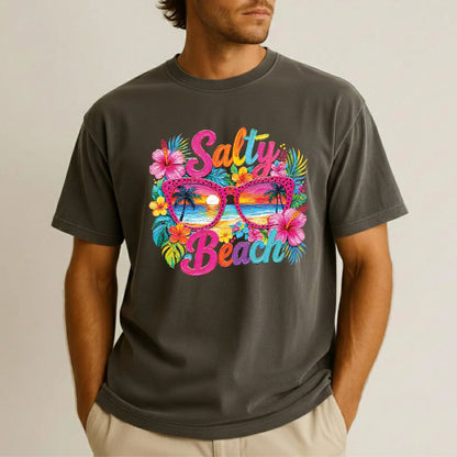 Beach Day Everyday Retro Sunset DTF Transfer Ready to Press Summer Vacation UV DTF Sticker Ocean Wave Heat Transfer for Shirts