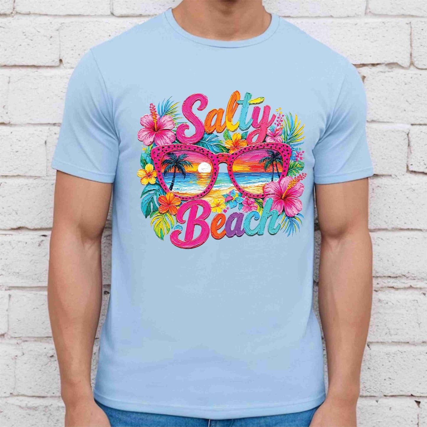 Beach Day Everyday Retro Sunset DTF Transfer Ready to Press Summer Vacation UV DTF Sticker Ocean Wave Heat Transfer for Shirts
