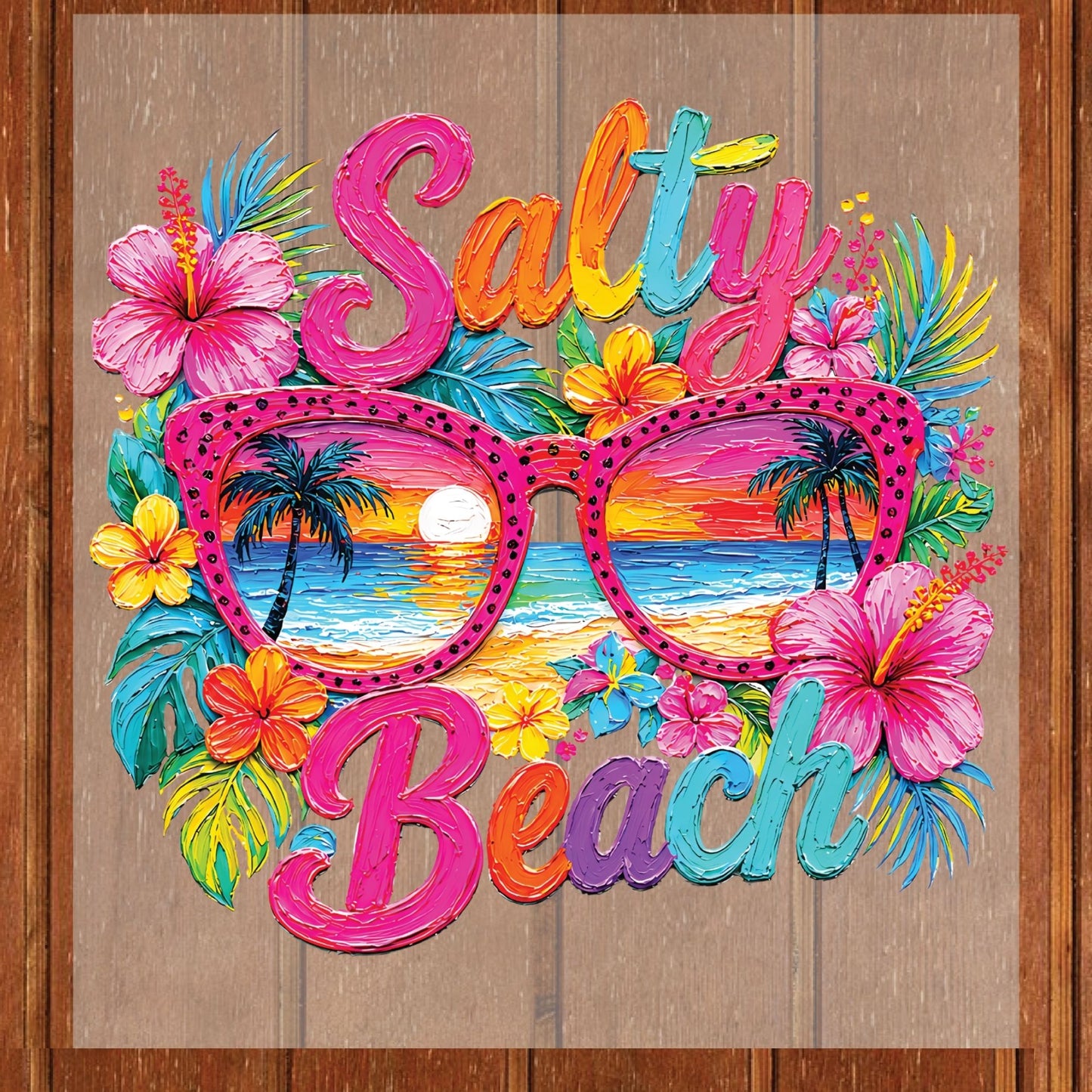 Beach Day Everyday Retro Sunset DTF Transfer Ready to Press Summer Vacation UV DTF Sticker Ocean Wave Heat Transfer for Shirts