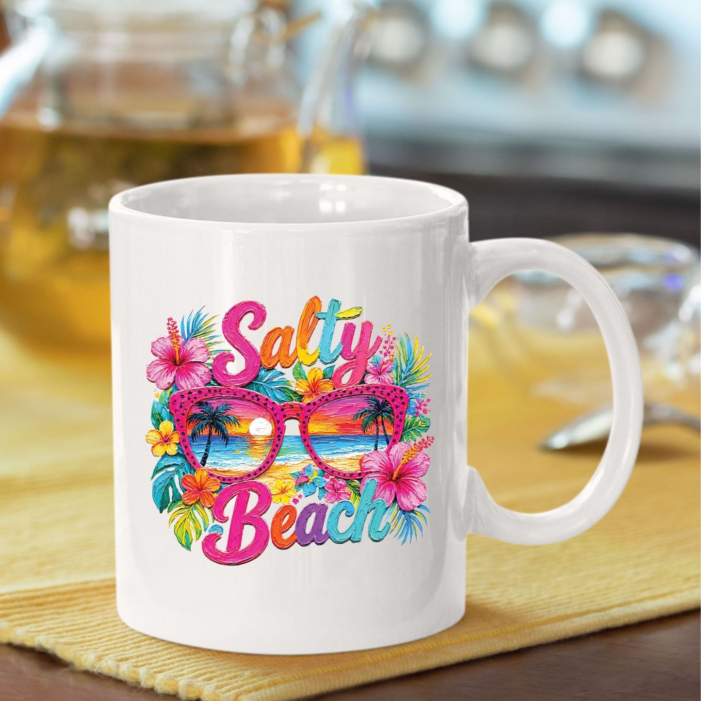 Beach Day Everyday Retro Sunset DTF Transfer Ready to Press Summer Vacation UV DTF Sticker Ocean Wave Heat Transfer for Shirts