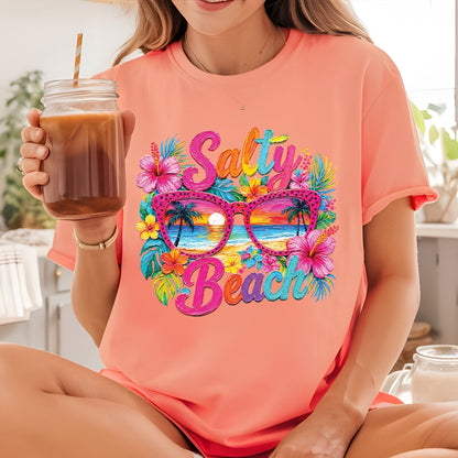 Beach Day Everyday Retro Sunset DTF Transfer Ready to Press Summer Vacation UV DTF Sticker Ocean Wave Heat Transfer for Shirts