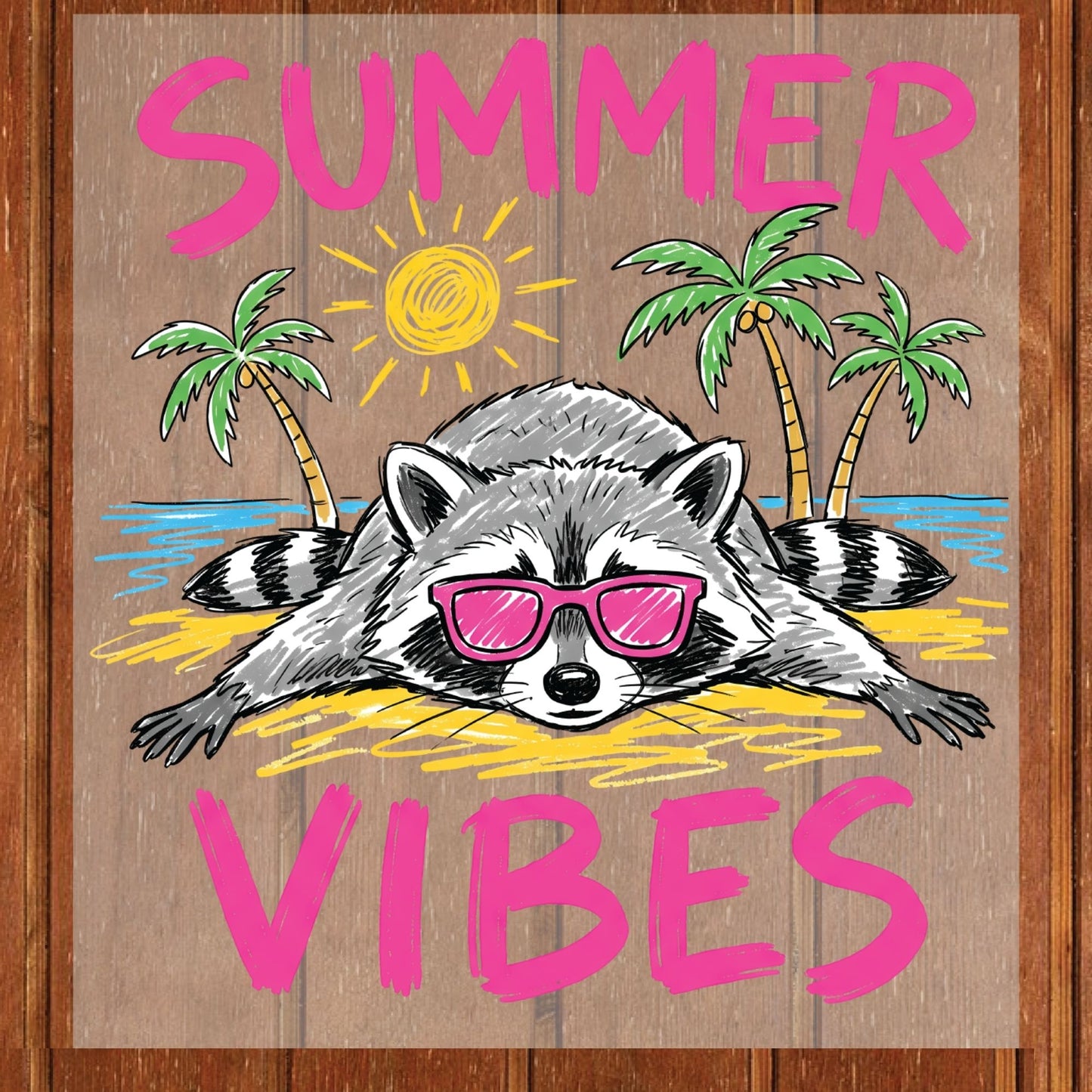 Beach Rules Sun Sand Surf DTF Transfer Ready to Press Summer Vacation UV DTF Sticker Retro Ocean Heat Transfer for Shirts
