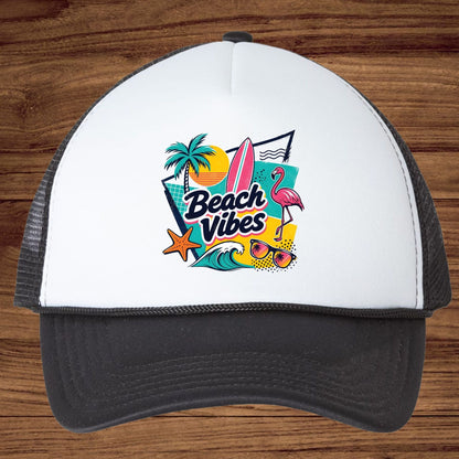 Beach Vibes Retro Flamingo DTF Transfer Ready to Press Summer Vacation UV DTF Sticker Surfboard Sunglasses Heat Transfer for Shirts