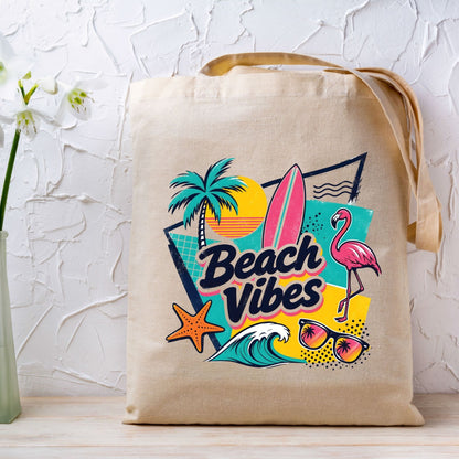 Beach Vibes Retro Flamingo DTF Transfer Ready to Press Summer Vacation UV DTF Sticker Surfboard Sunglasses Heat Transfer for Shirts