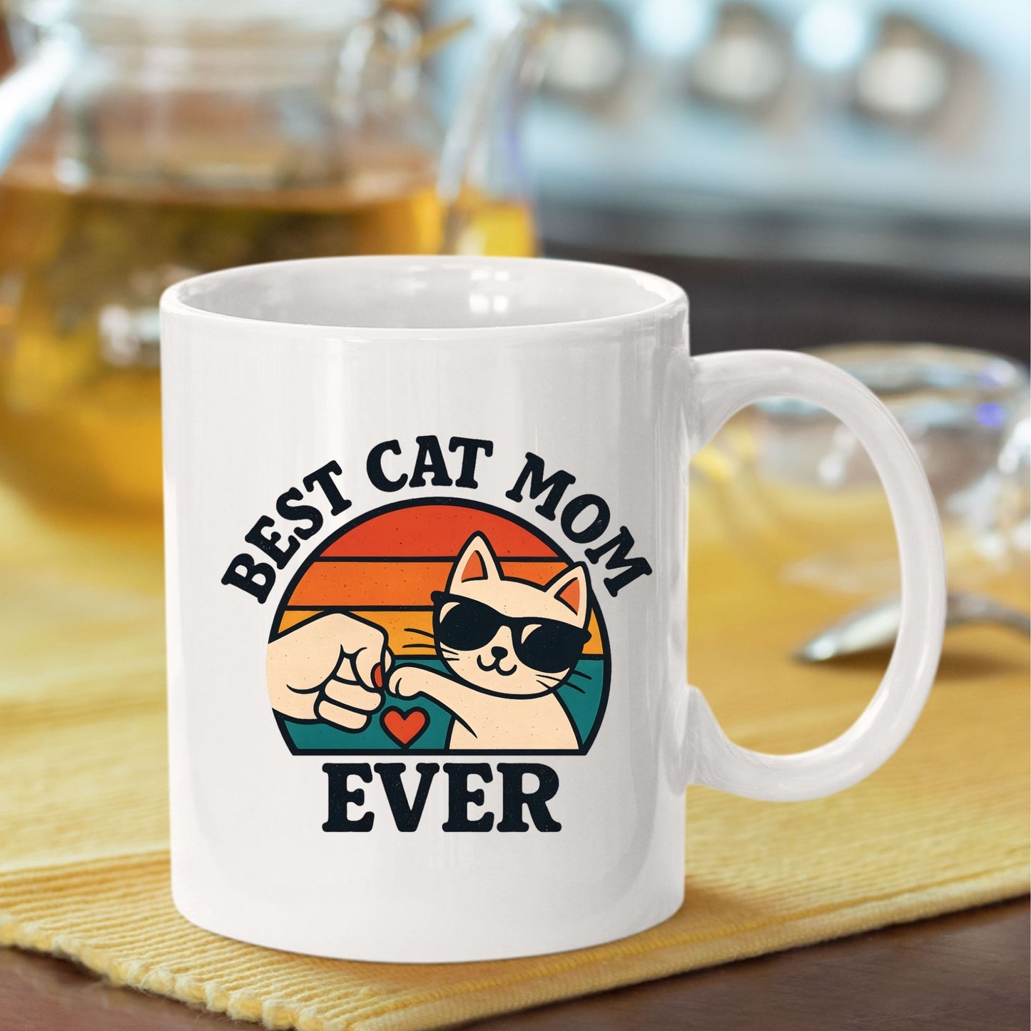 Best Cat Mom Ever DTF Transfer ready to Press