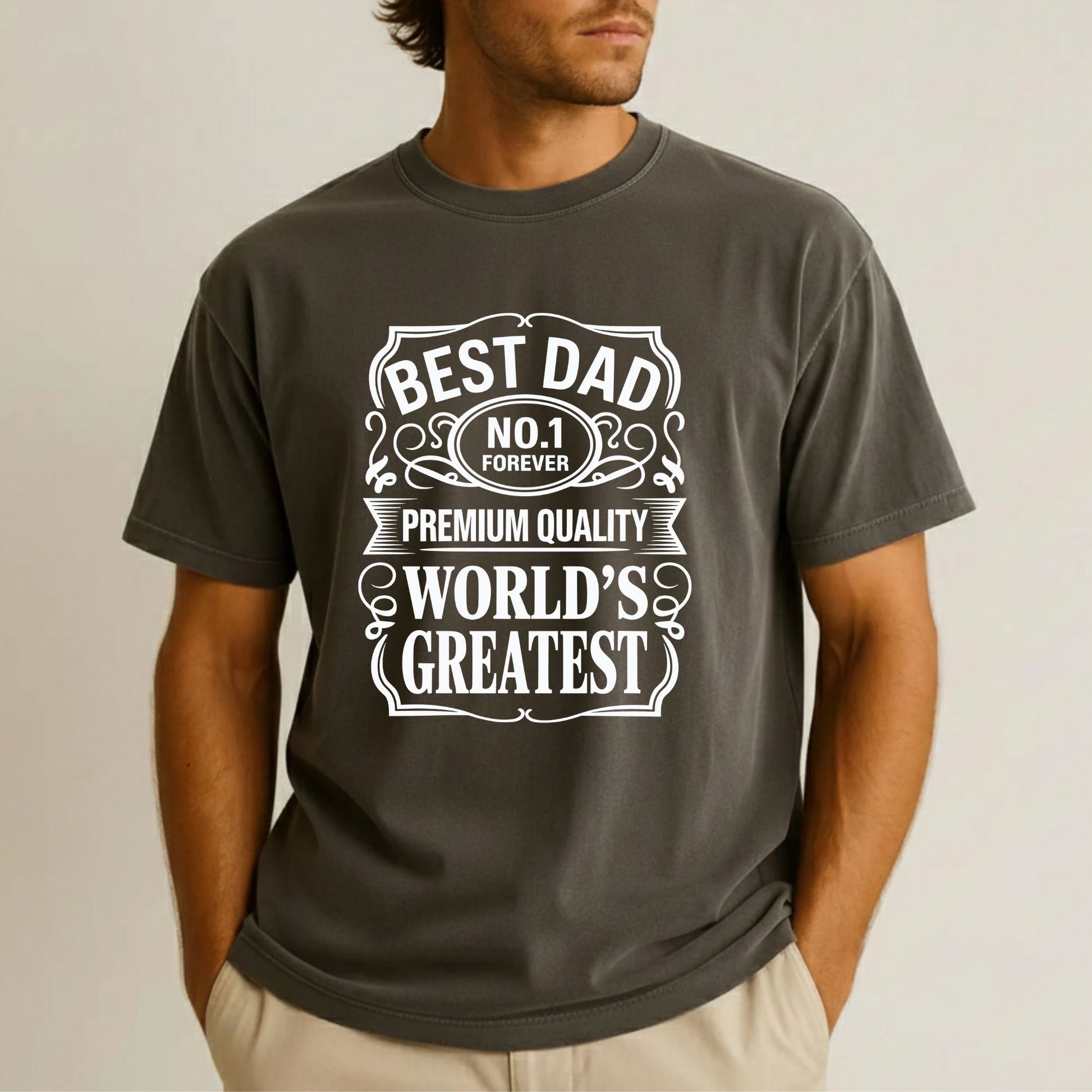 Best Dad DTF Transfer Ready to Press World's Greatest No 1 Forever Premium Quality Father's Day Gift Husband UV Sticker Prints
