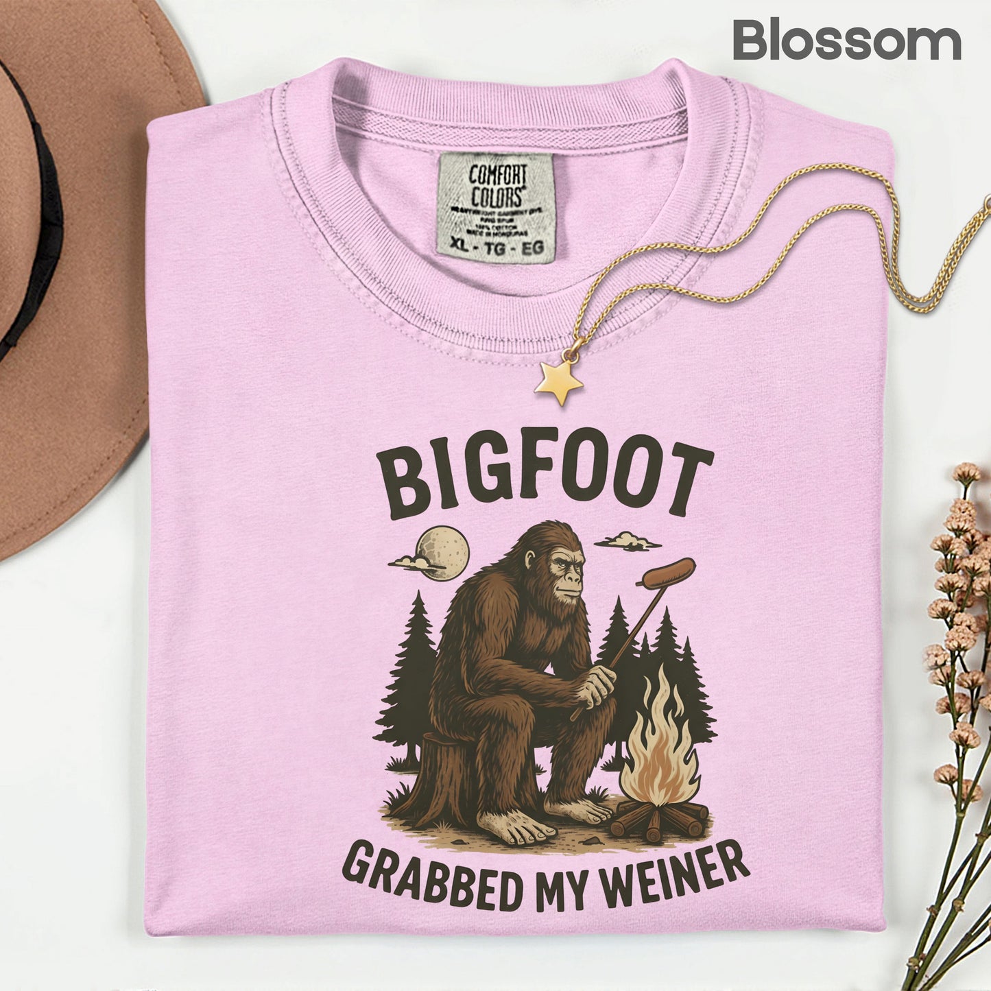 Bigfoot Grabbed My Weiner Comfort Colors T Shirts Campfire Sasquatch Sweatshirt National Forests Appalachia Sweater