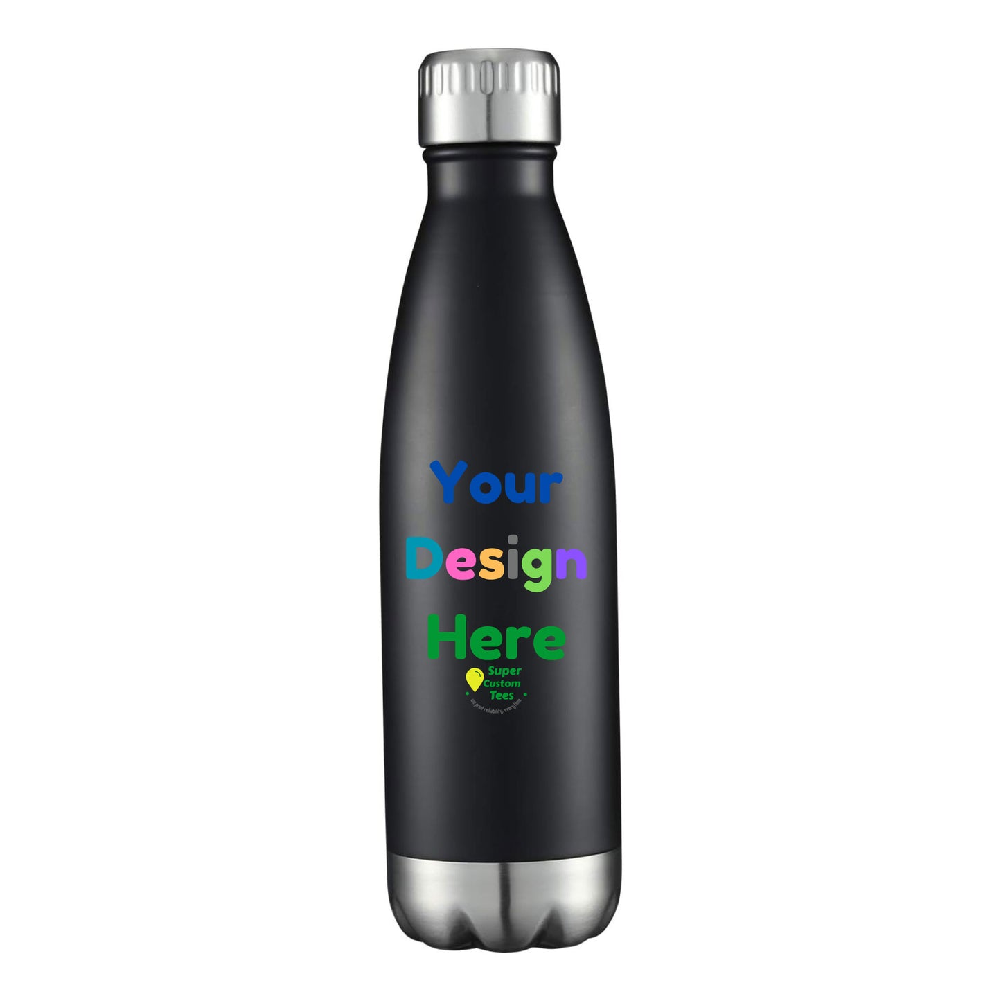 Custom Stainless Steel Water Bottle Insulated Double Wall Metal Sport Reusable Water Bottles - 17 oz