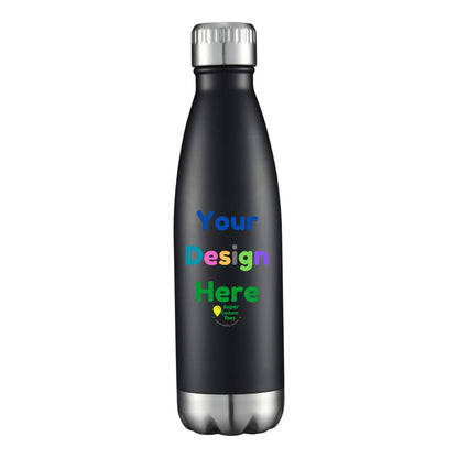 Custom Stainless Steel Water Bottle Insulated Double Wall Metal Sport Reusable Water Bottles - 17 oz