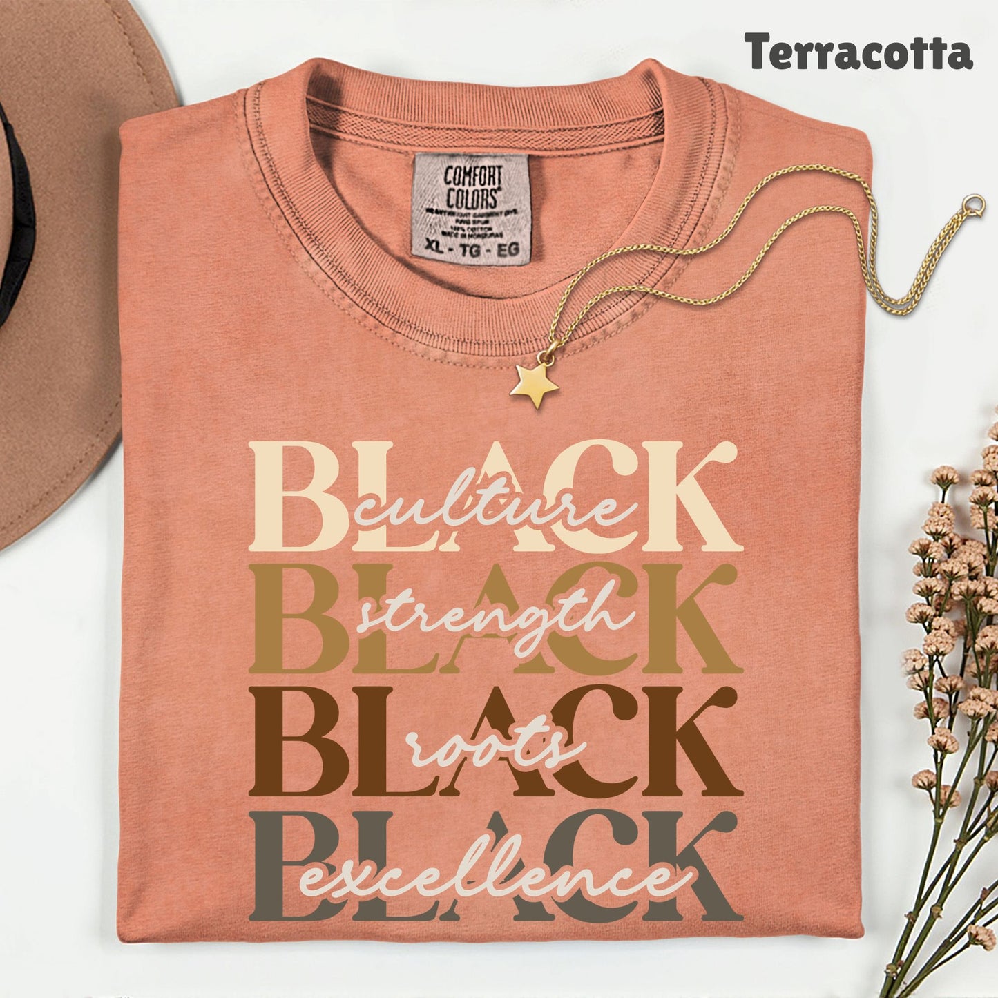 Black Excellence Comfort Colors® T Shirts Culture Strength Roots Tee Black History Month Juneteenth Shirt For Men Women Kids Youth