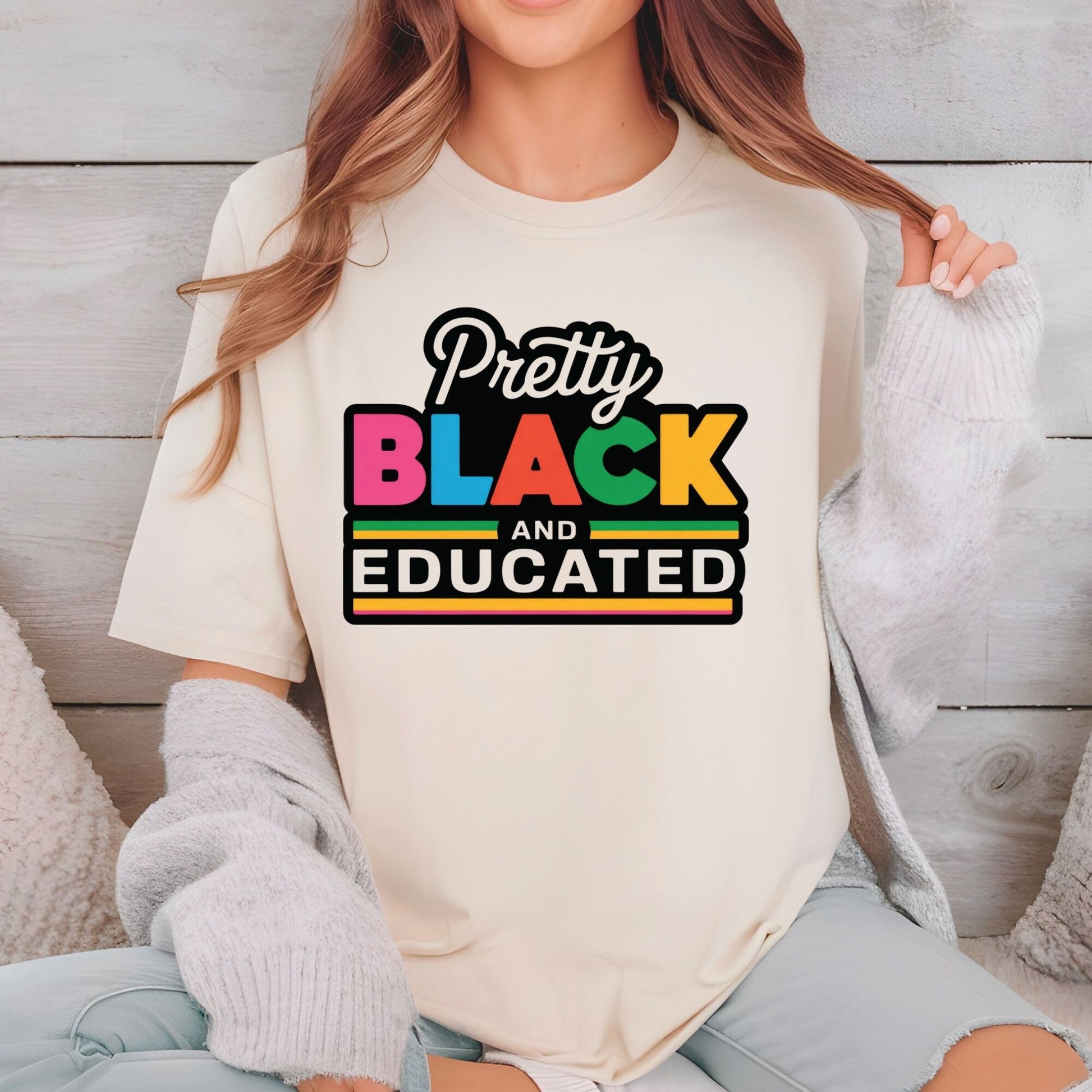 Black History DTF Transfer Ready To Press Pretty Black And Educated Heat Transfer For Shirts Freedom & Equality UV Sticker Prints