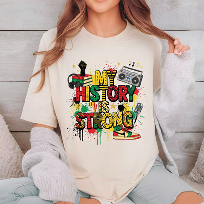 Black history Month DTF Transfer Ready to Press My History is Strong Heat Transfer For Shirts Juneteenth Inspired UV Sticker Prints