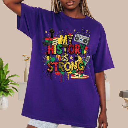 Black history Month T Shirts My History is Strong Tees