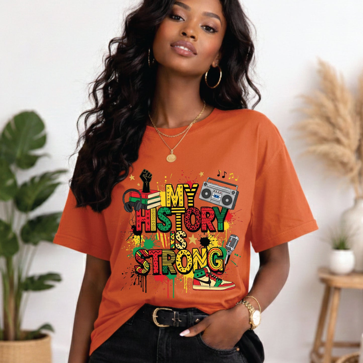 Black history Month T Shirts My History is Strong Tees