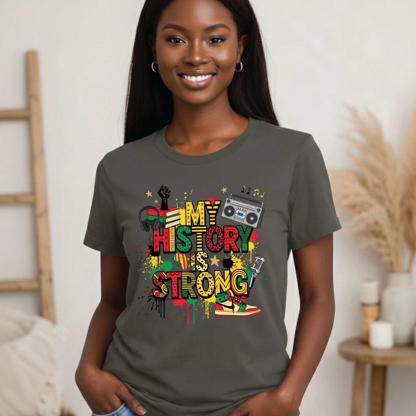 Black history Month T Shirts My History is Strong Tees