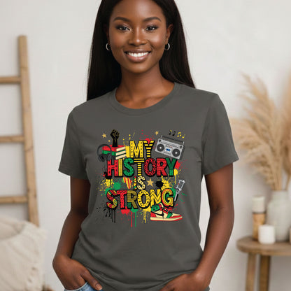 Black history Month T Shirts My History is Strong Tees