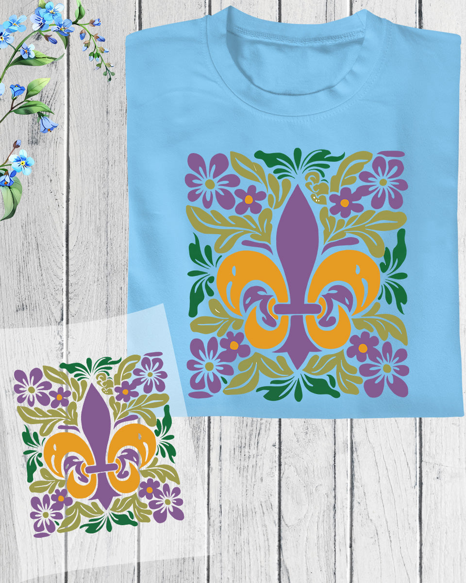 Boho Mardi Gras DTF Transfer Sheet New Orleans Festival Heat Transfer