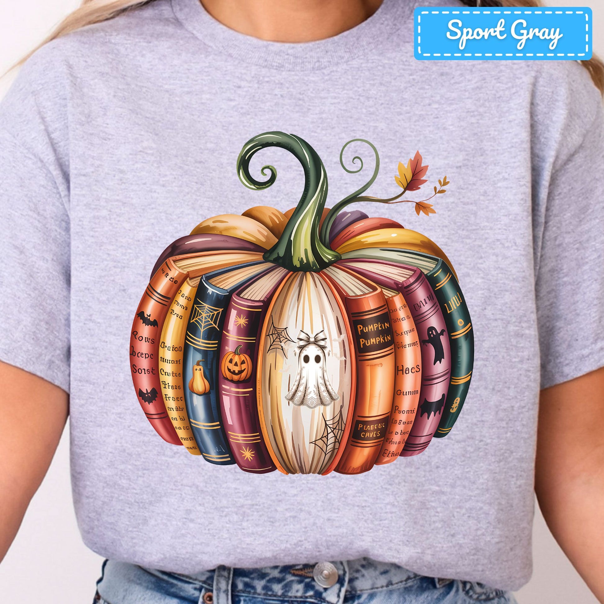 Bookish Pumpkin Ghost T-Shirt, Autumn Books Sweatshirt, Reader Tee