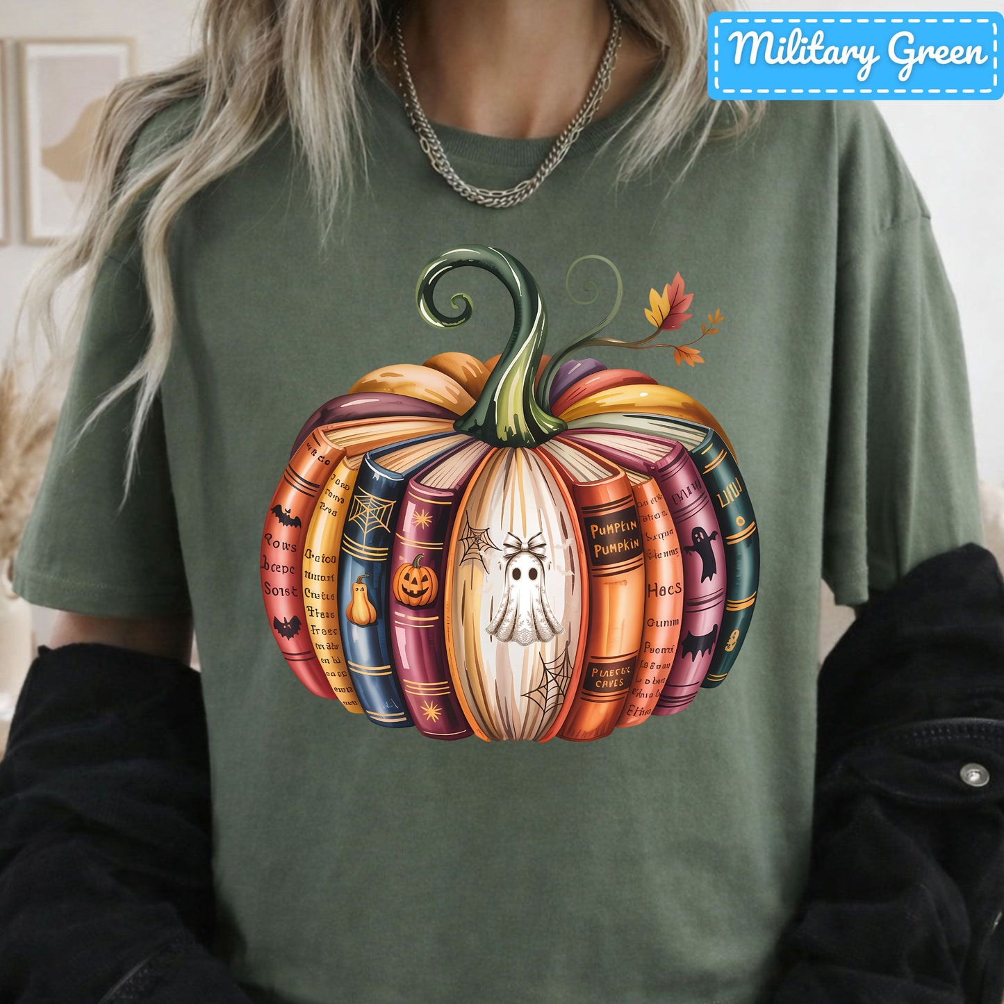 Bookish Pumpkin Ghost T-Shirt, Autumn Books Sweatshirt, Reader Tee