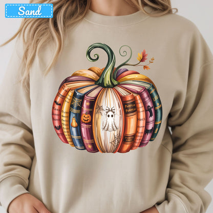 Bookish Pumpkin Ghost T-Shirt, Autumn Books Sweatshirt, Reader Tee