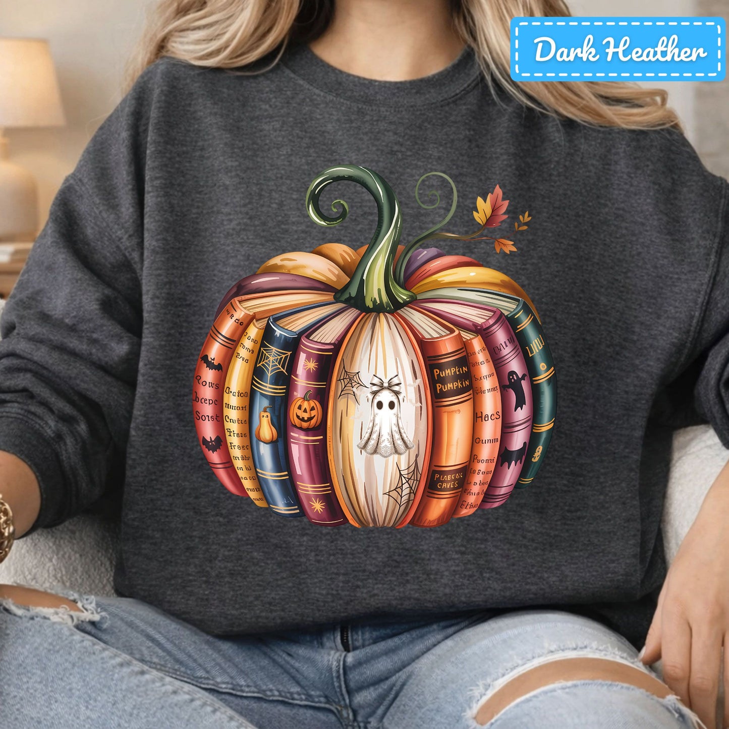 Bookish Pumpkin Ghost T-Shirt, Autumn Books Sweatshirt, Reader Tee