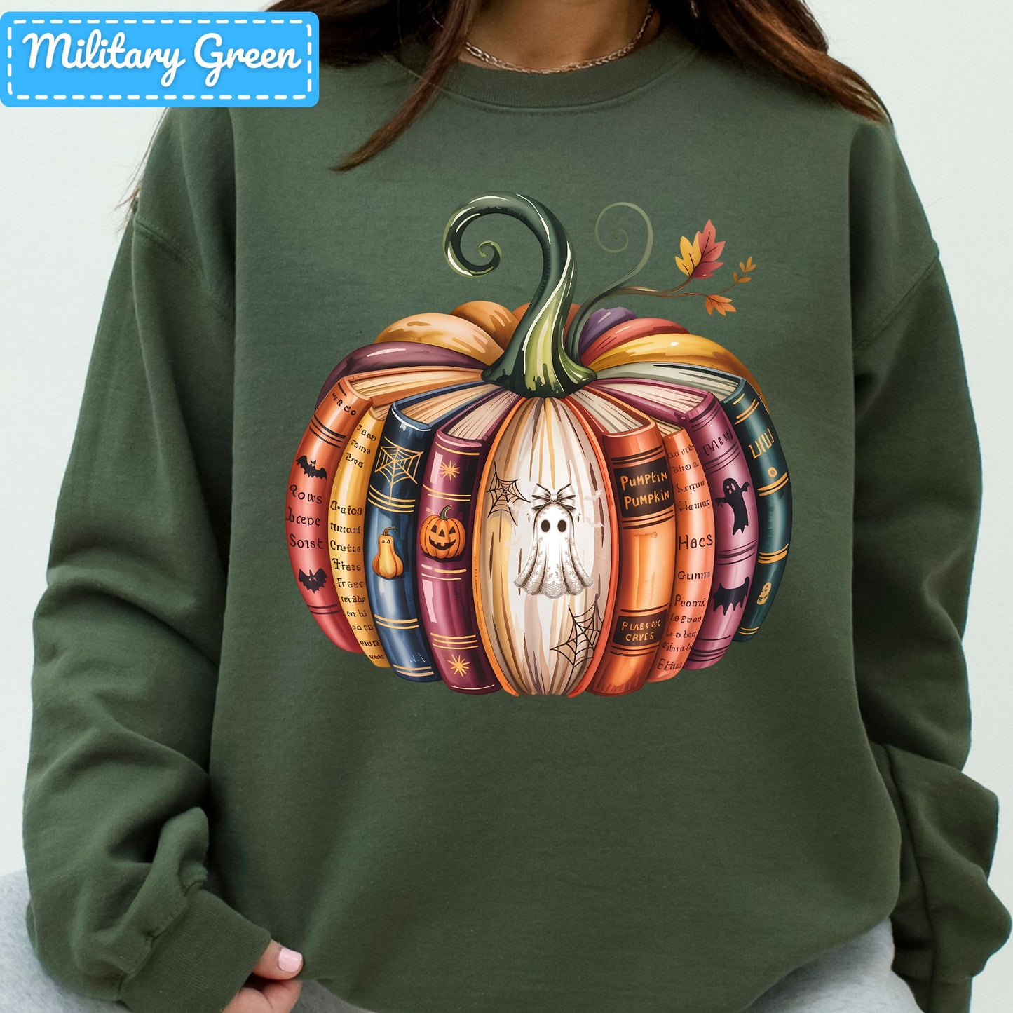 Bookish Pumpkin Ghost T-Shirt, Autumn Books Sweatshirt, Reader Tee