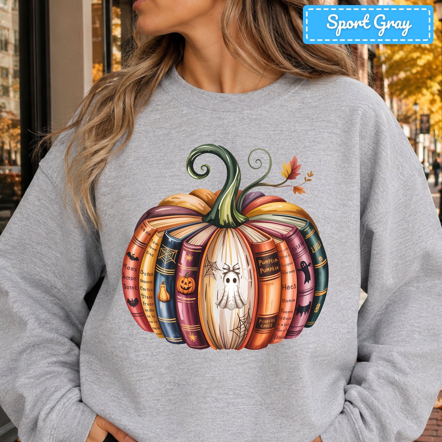 Bookish Pumpkin Ghost T-Shirt, Autumn Books Sweatshirt, Reader Tee