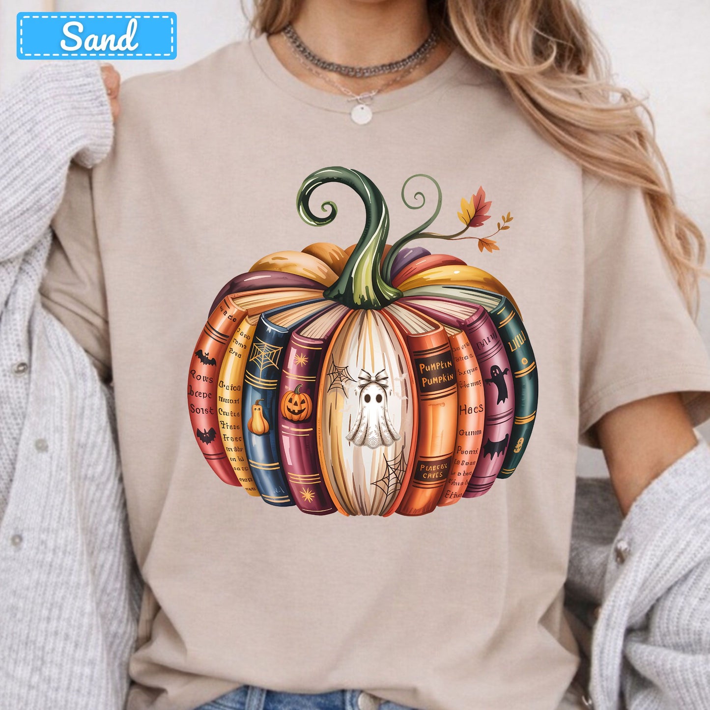Bookish Pumpkin Ghost T-Shirt, Autumn Books Sweatshirt, Reader Tee