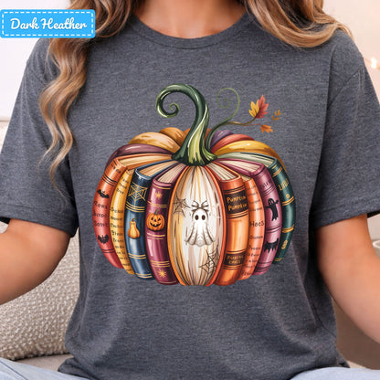 Bookish Pumpkin Ghost T-Shirt, Autumn Books Sweatshirt, Reader Tee