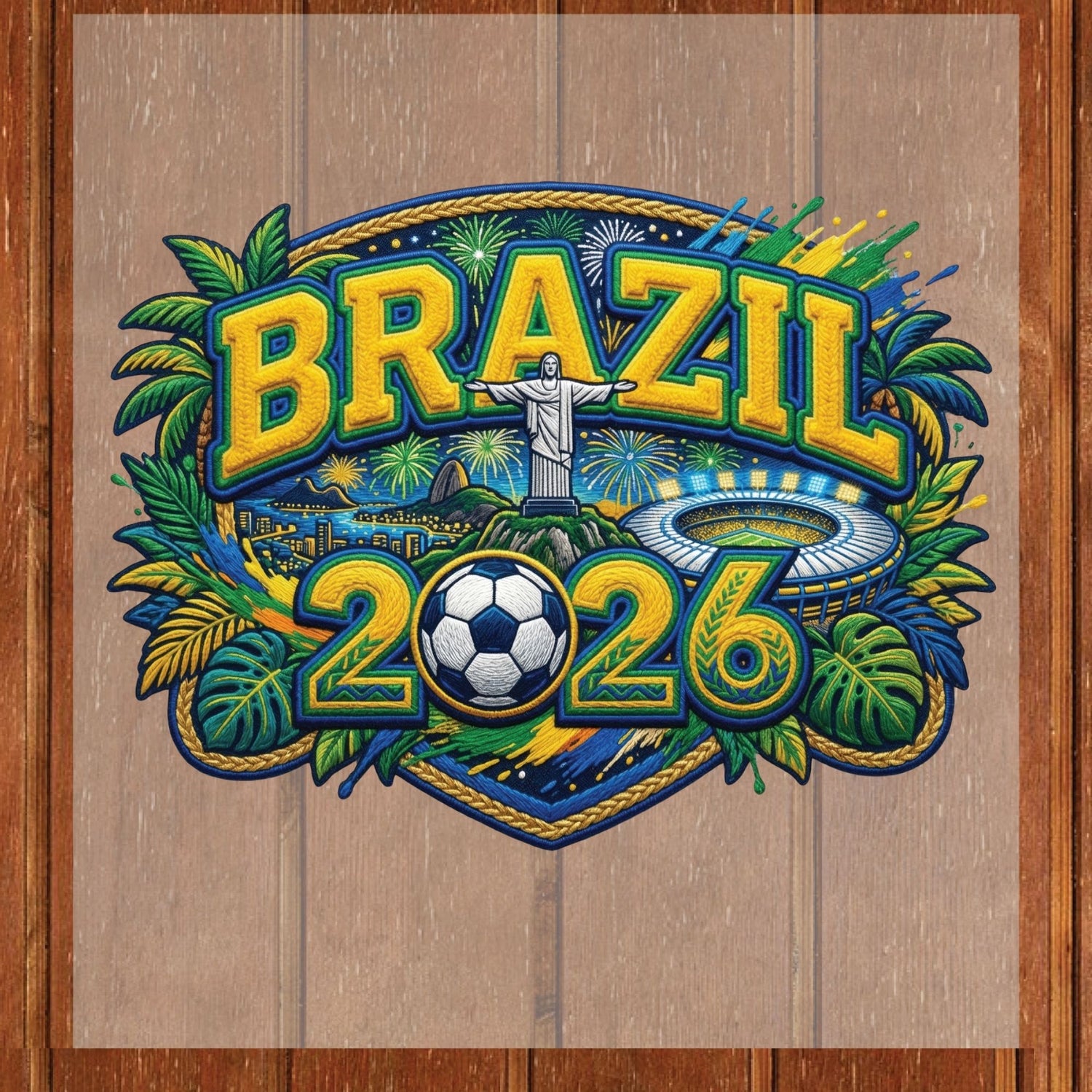 Brazil World Cup 2026 DTF Transfer Ready to Press Christ the Redeemer Soccer Heat Transfer For Shirts Football Supporter UV Sticker Prints