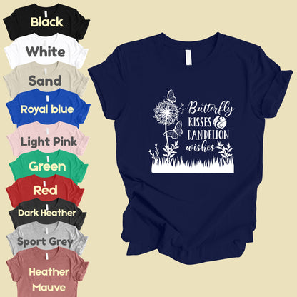 Butterfly Kisses And Dandelion Wishes Comfort Colors T Shirt
