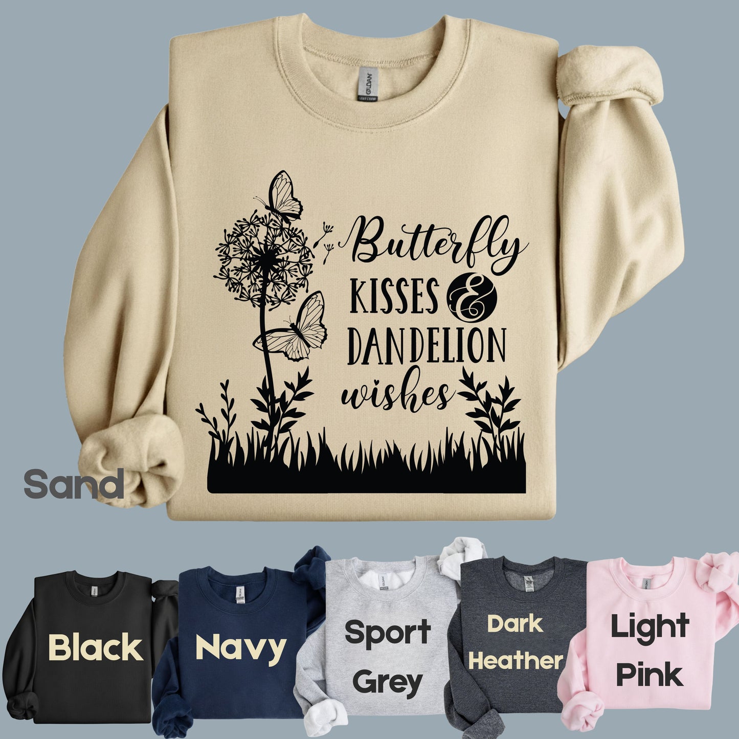 Butterfly Kisses And Dandelion Wishes Comfort Colors T Shirt