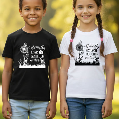Butterfly Kisses And Dandelion Wishes Comfort Colors T Shirt