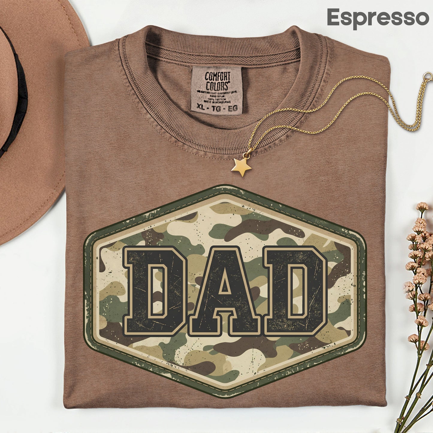 Camo Dad Comfort Colors T Shirt Camouflage Father's Day Gift Tactical Style Men Apparel Outdoorsman Tee Hunter Dad Gift Rugged Gameday Shirt