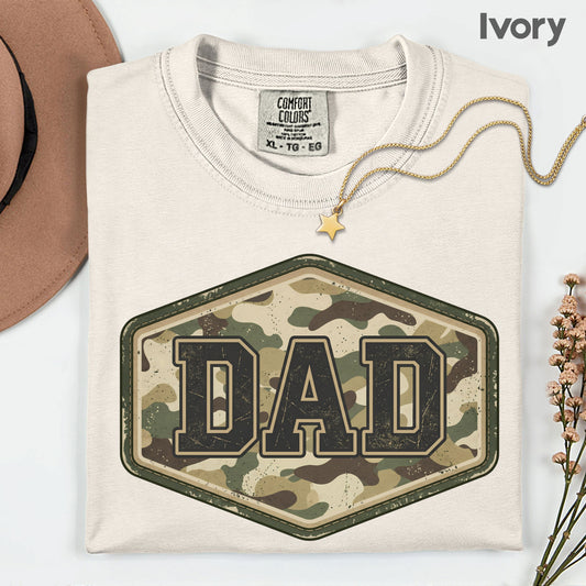 Camo Dad Comfort Colors T Shirt Camouflage Father's Day Gift Tactical Style Men Apparel Outdoorsman Tee Hunter Dad Gift Rugged Gameday Shirt