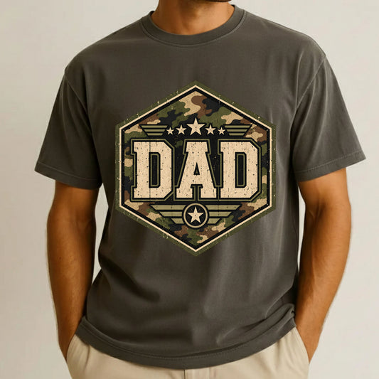 Camo Dad Comfort Colors T Shirt Military Style Father’s Day Gift Camouflage Veteran Apparel Patriotic Men’s Tee Rugged Gameday Daddys Shirt