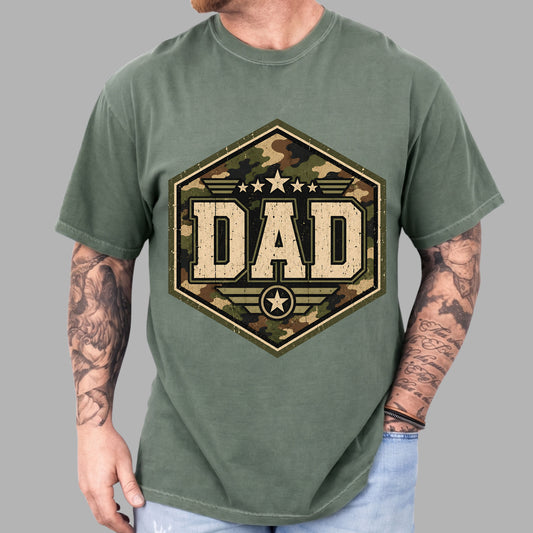 Camo Dad Comfort Colors T Shirt Military Style Father’s Day Gift Camouflage Veteran Apparel Patriotic Men’s Tee Rugged Gameday Daddys Shirt