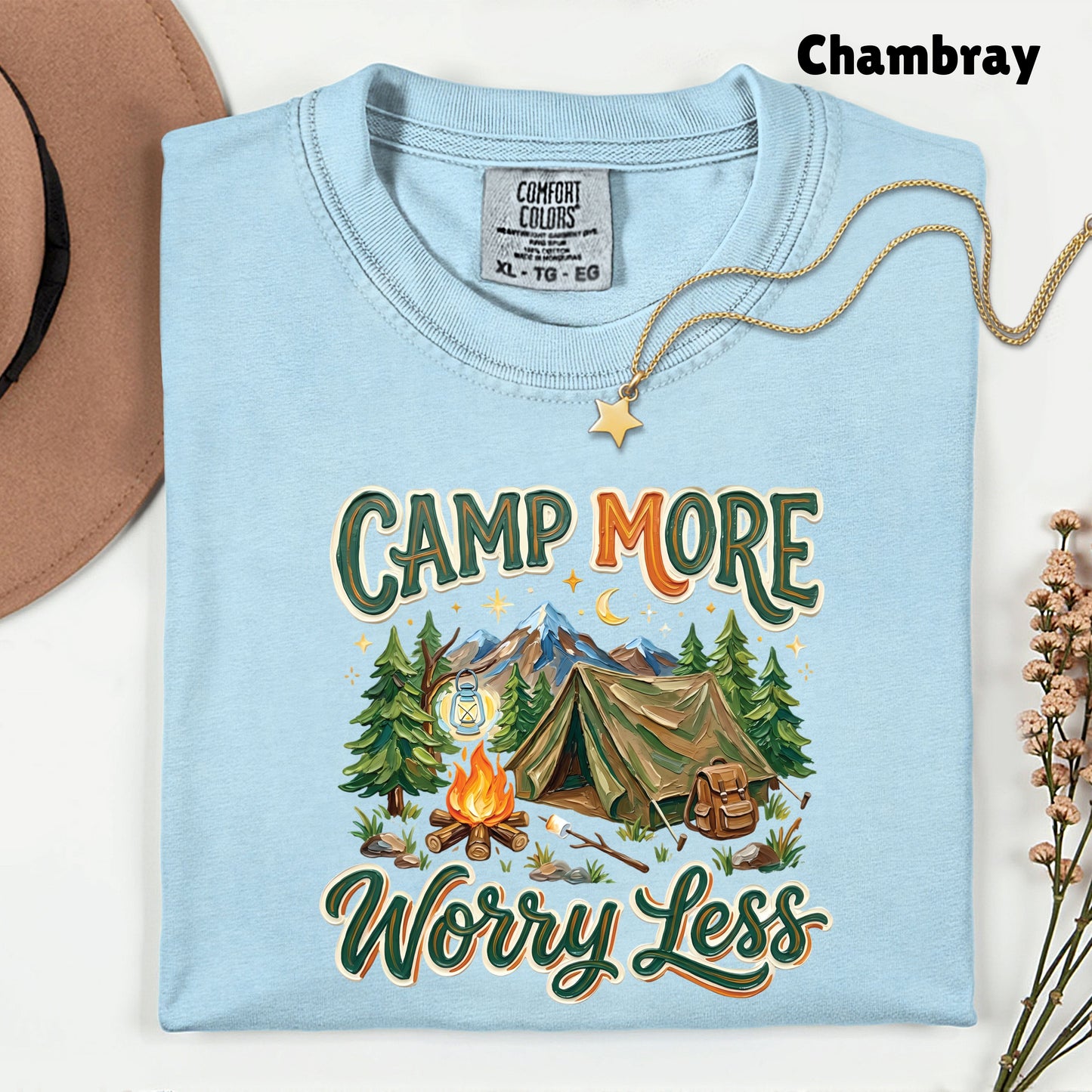 Camp More Worry Less Comfort Colors T Shirt