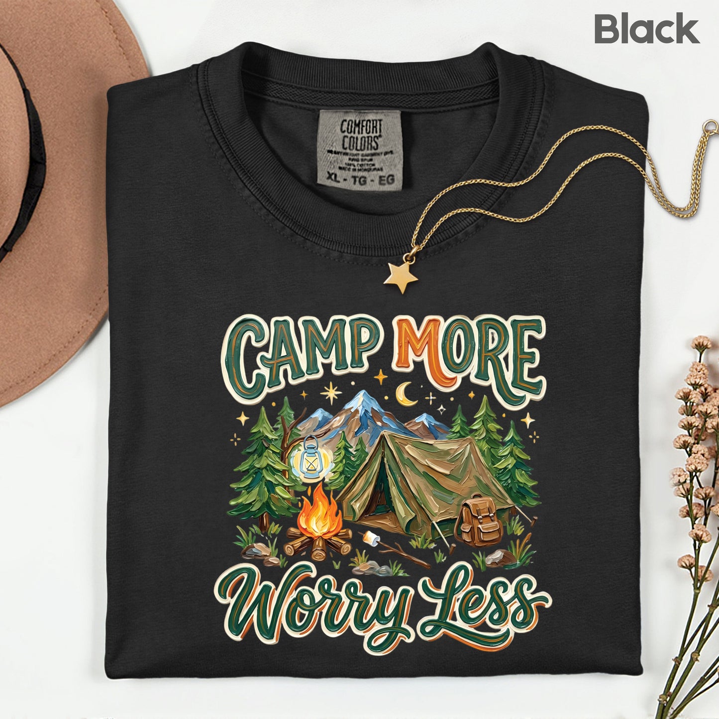Camp More Worry Less Comfort Colors T Shirt