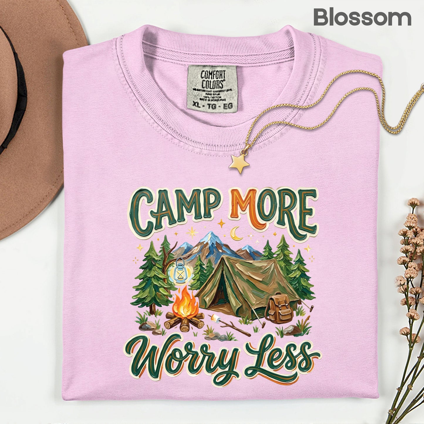 Camp More Worry Less Comfort Colors T Shirt