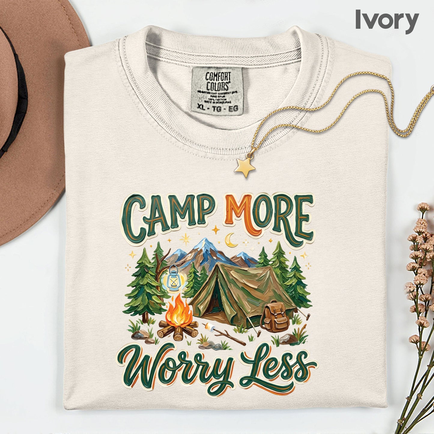 Camp More Worry Less Comfort Colors T Shirt