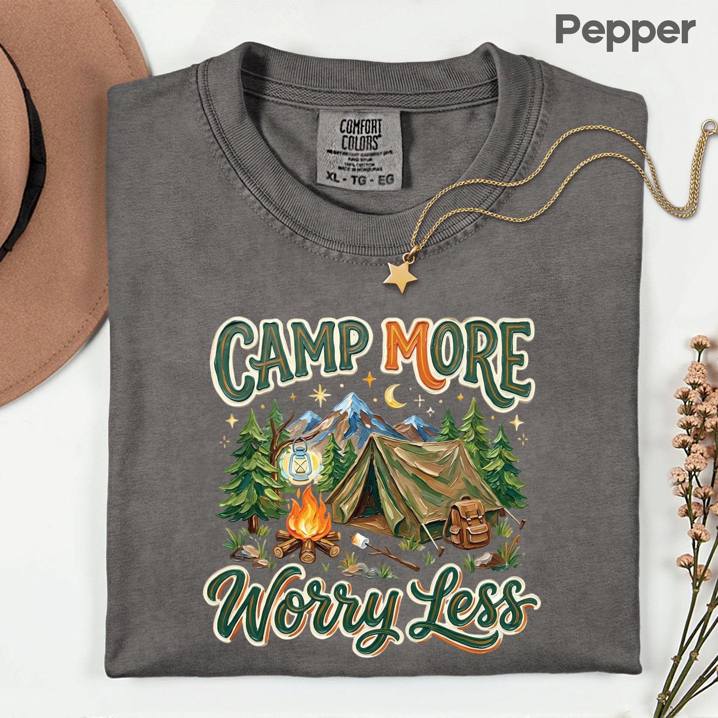 Camp More Worry Less Comfort Colors T Shirt