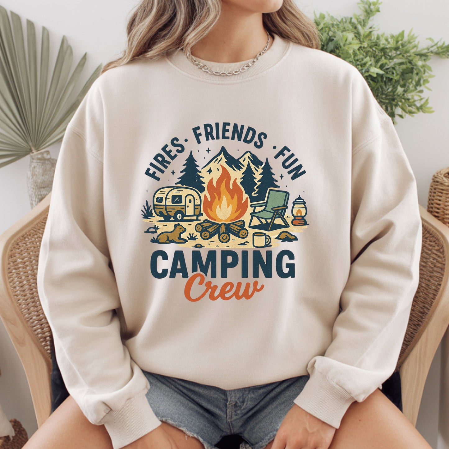 Camping Crew Comfort Colors T Shirt Fires Friends Fun Retro Camper Youth Tee Outdoor Adventure Children Sweatshirt Kids Apparel Hiking Gift
