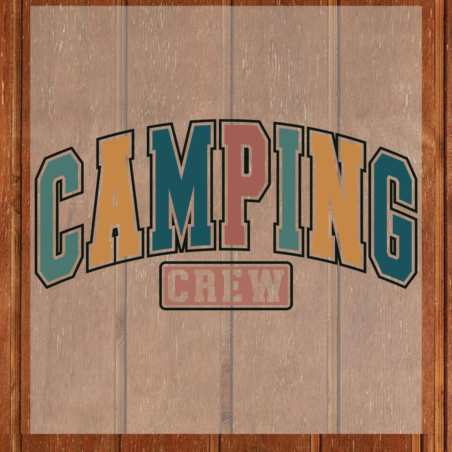 Camping Crew DTF Transfer Ready to Press Retro Camp Heat Transfer For Shirt Camper Group UV Sticker Prints Iron on Transfer