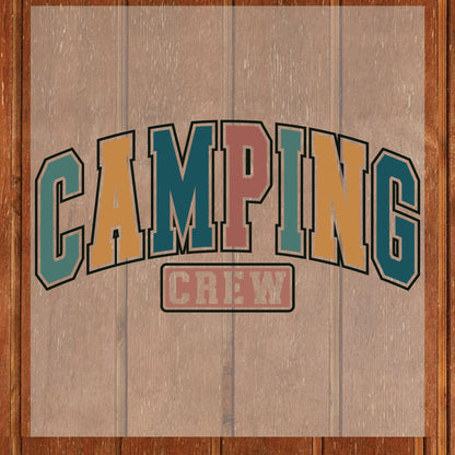 Camping Crew DTF Transfer Ready to Press Retro Camp Heat Transfer For Shirt Camper Group UV Sticker Prints Iron on Transfer