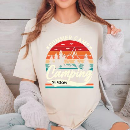 Camping Season DTF Transfer Ready to Press Summer Camp Heat Transfer For Shirt Outdoor Group UV Sticker Prints Iron on Transfer