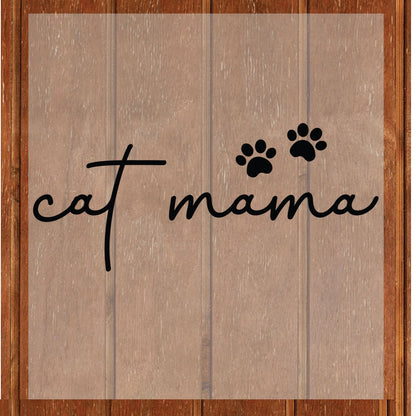 Cat Mama DTF Transfer ready to Press Mother's Day Animal Heat Transfer for Shirts Pet Lover UV Sticker Prints