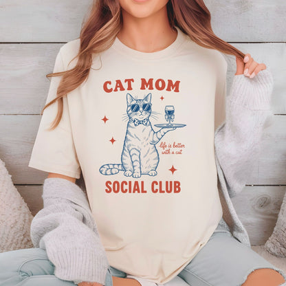 Cat Mama DTF Transfer ready to Press Mother's Day Cat Mom Social Club Funny Heat Transfer for Shirts Pet Lover UV Sticker Prints