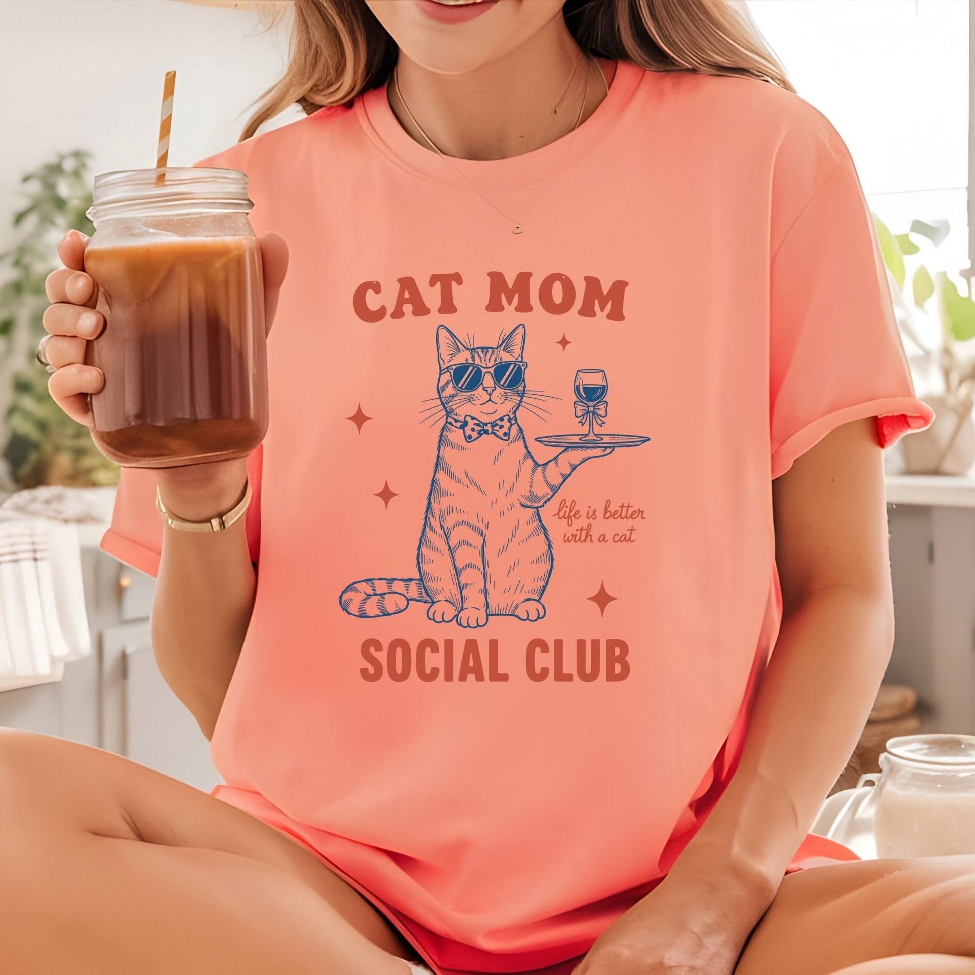 Cat Mama DTF Transfer ready to Press Mother's Day Cat Mom Social Club Funny Heat Transfer for Shirts Pet Lover UV Sticker Prints